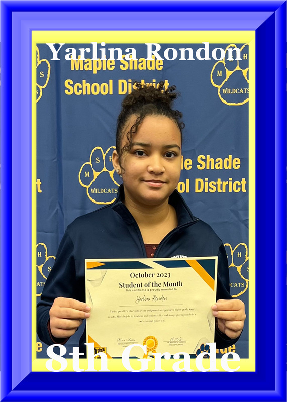 October 2023 Students of the Month Maple Shade High School